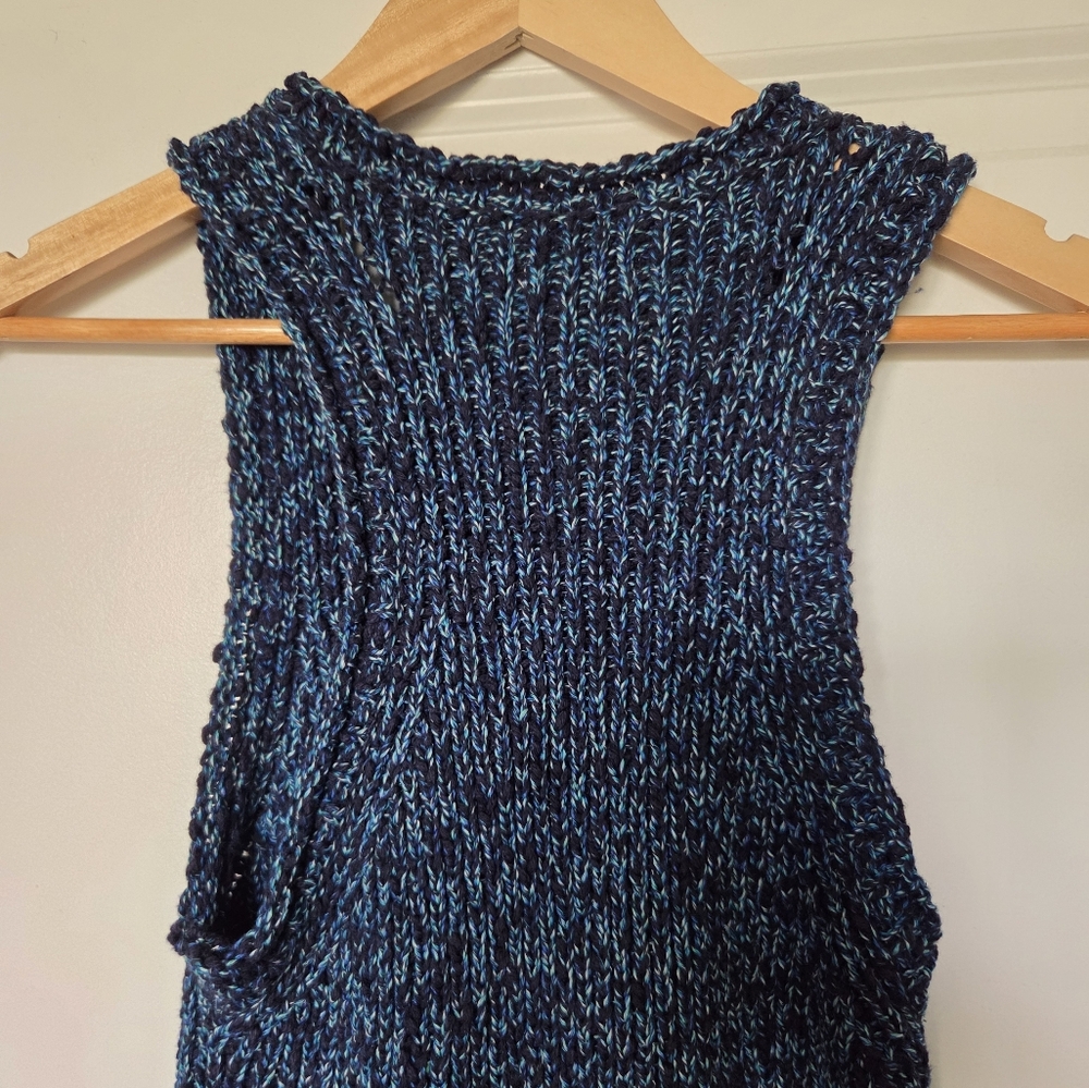 Anthropologie Textured Navy Tank Top - Picture 7 of 8